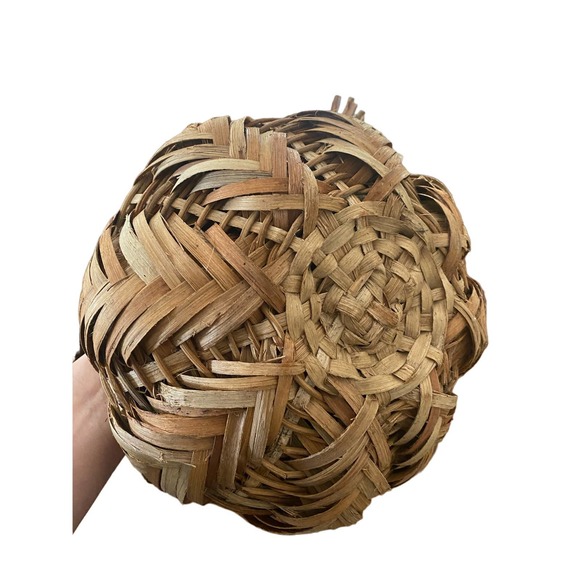 New Pottery Barn Decorative Rattan pumpkin MEDIUM wooden Thanksgiving Halloween - Picture 4 of 7